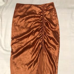 Silk rushed skirt